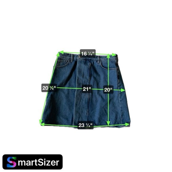 COS Womens Button-Front Denim Skirt Blue Size 14 Adjustable Waist Cotton - Picture 7 of 7